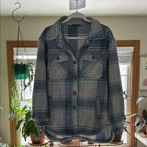 Plaid Women's Jacket in Blue and Gray